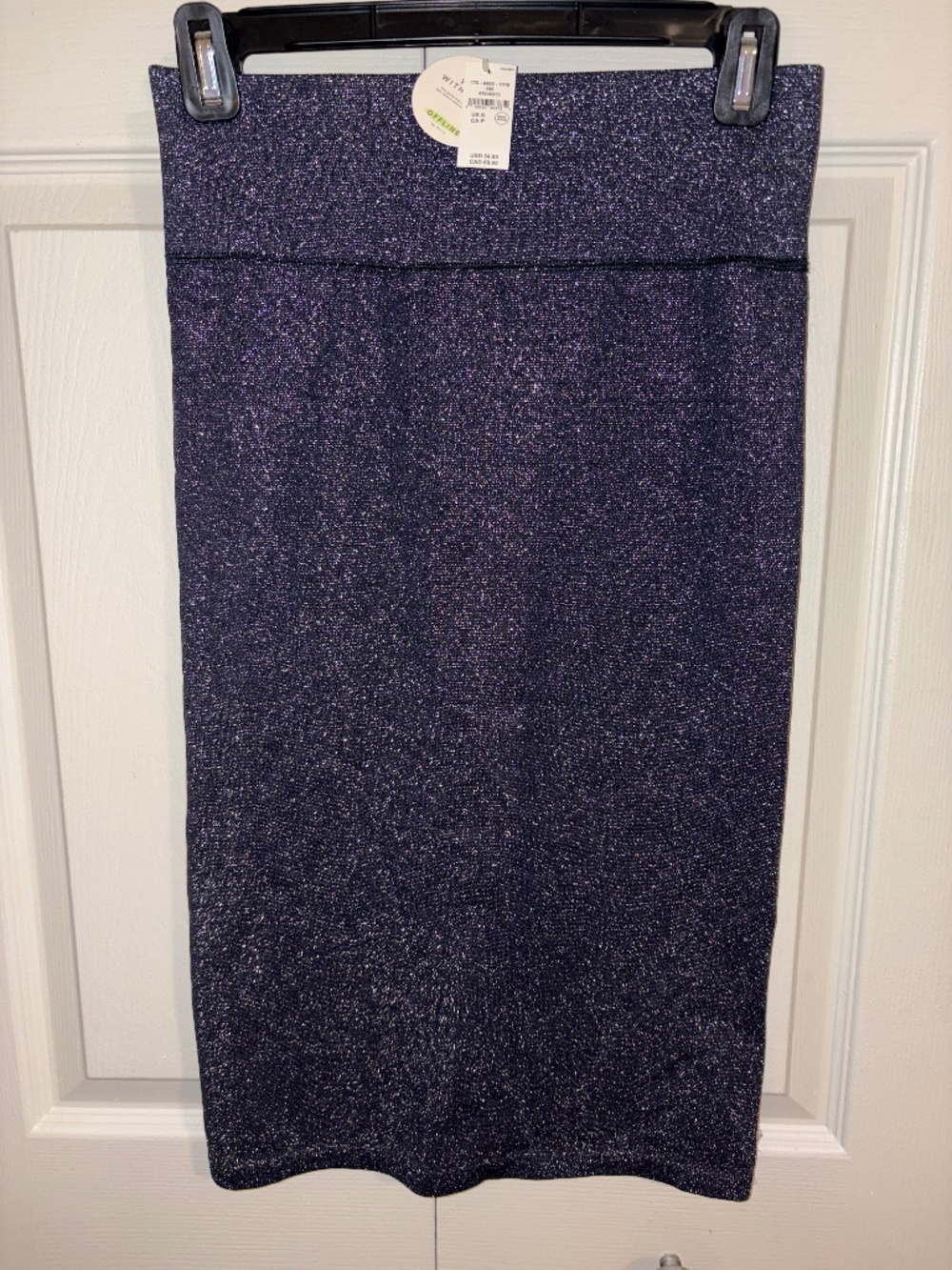 Gray glitter stretch pencil skirt